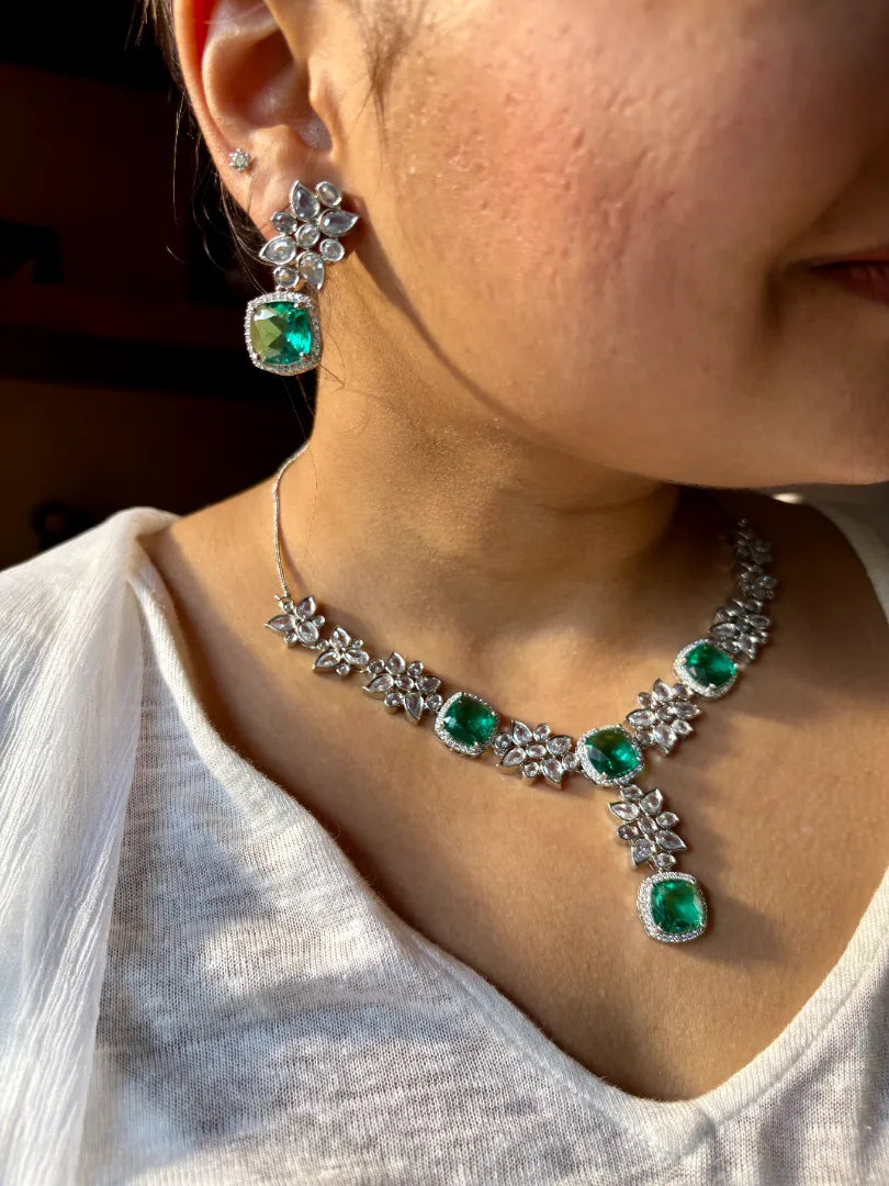 Turquoise Petal Necklace Set