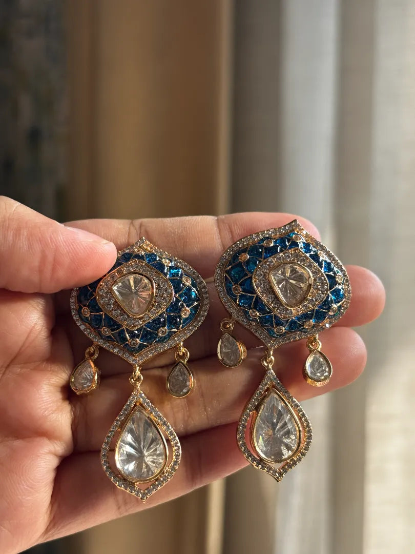 Royal Blue Enameled Kundan Choker