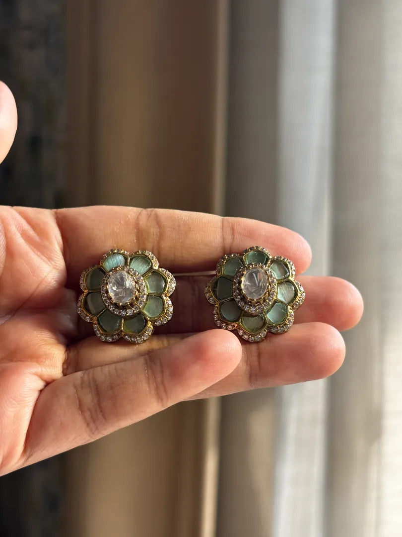 Mint colored flower choker