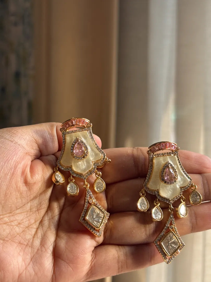 Mother of Pearl Necklace with Pink Sapphire Detailing