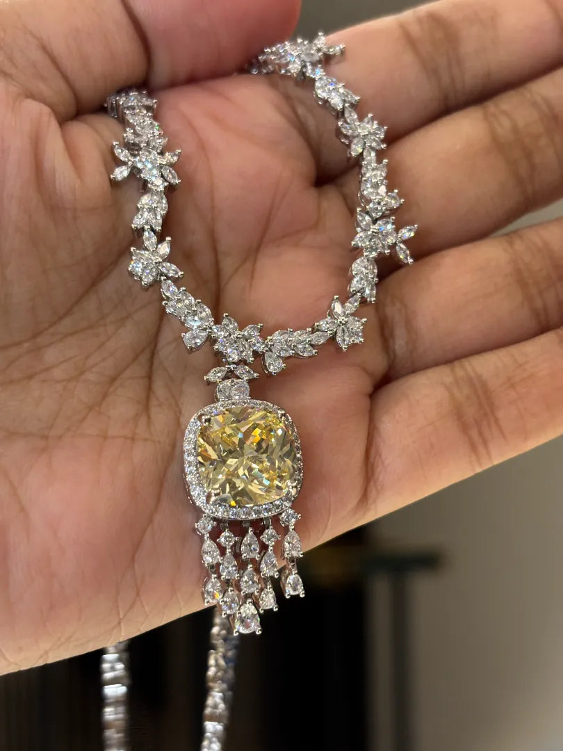 Aurora Rosaline Citrine Pendant Set