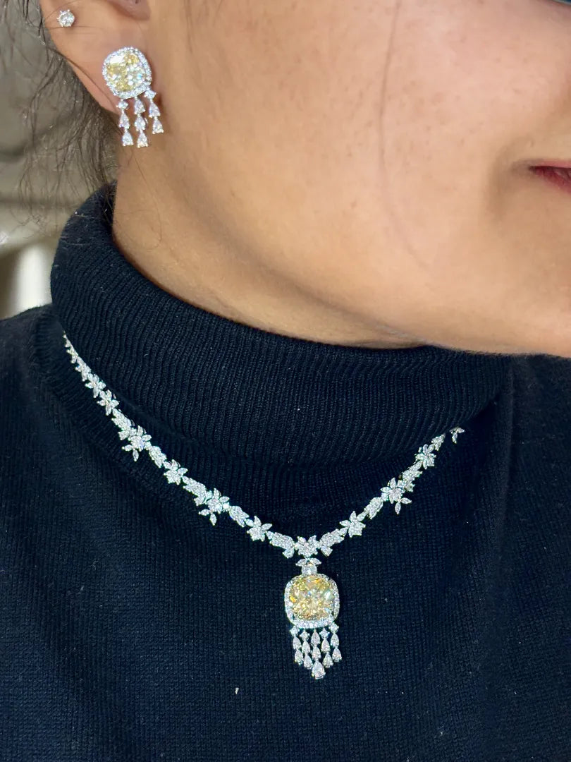 Aurora Rosaline Citrine Pendant Set