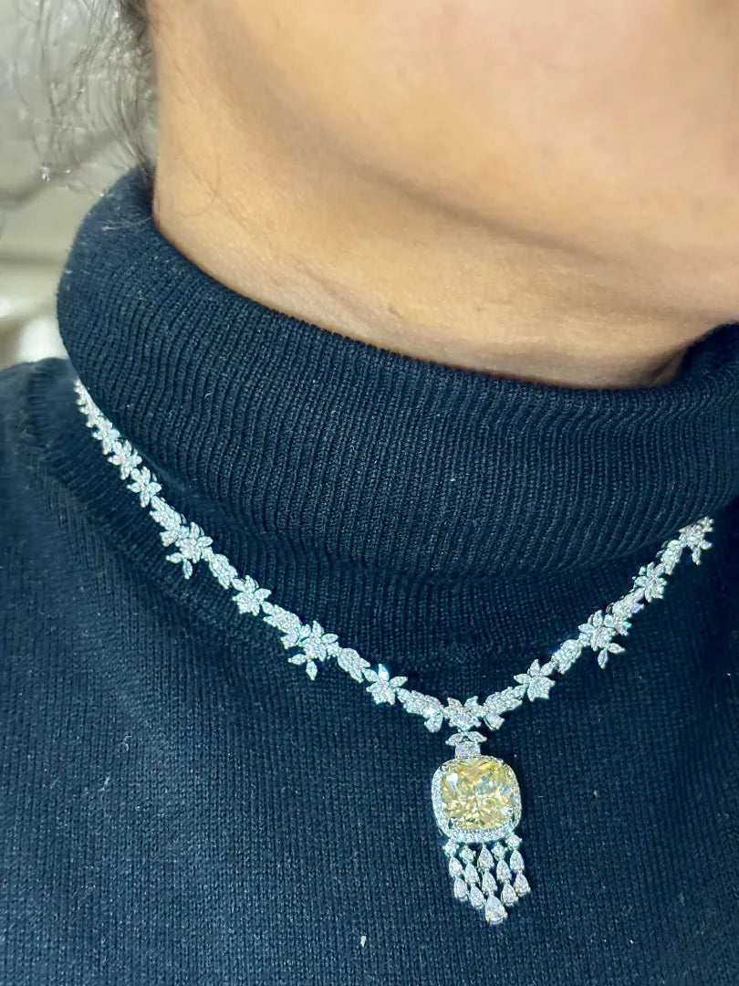 Aurora Rosaline Citrine Pendant Set