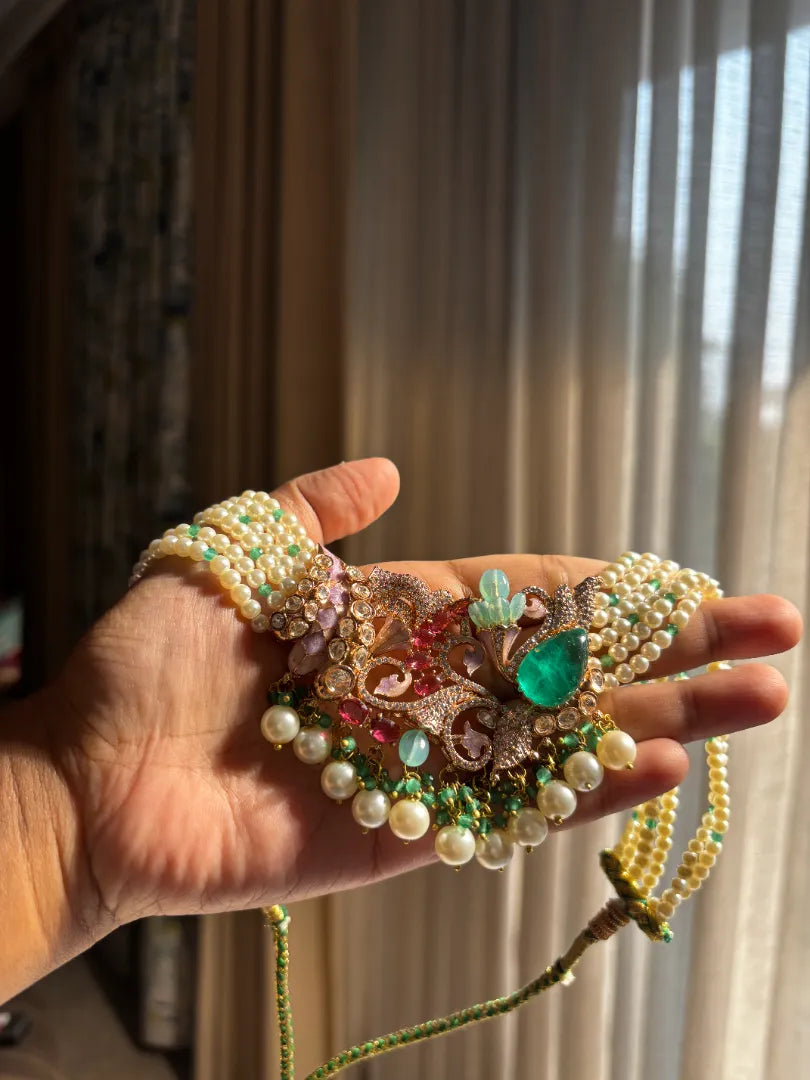 Raagini Necklace Set With Semi Precious Stones