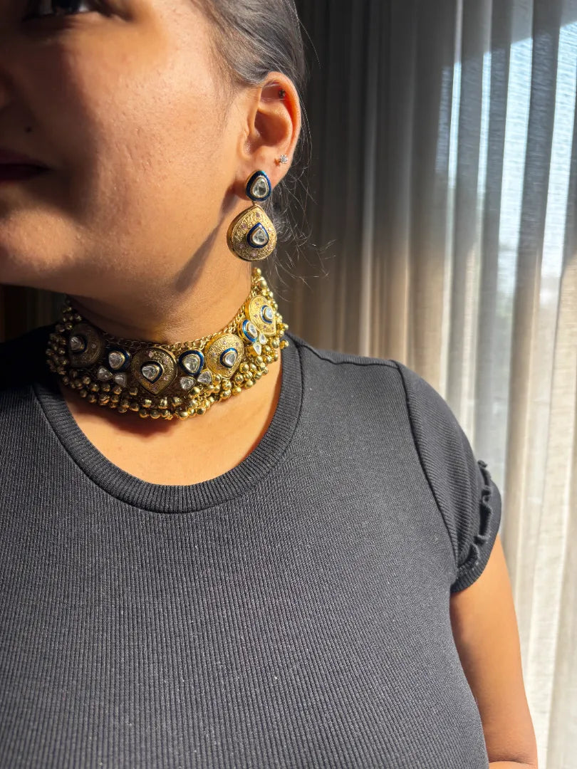 Kanaka Heritage Polki Meenakari Set