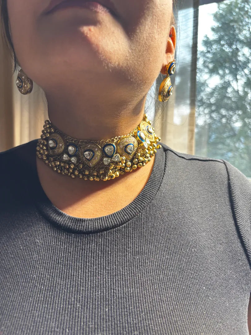 Kanaka Heritage Polki Meenakari Set