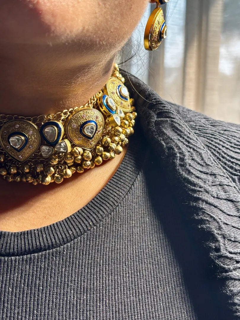 Kanaka Heritage Polki Meenakari Set