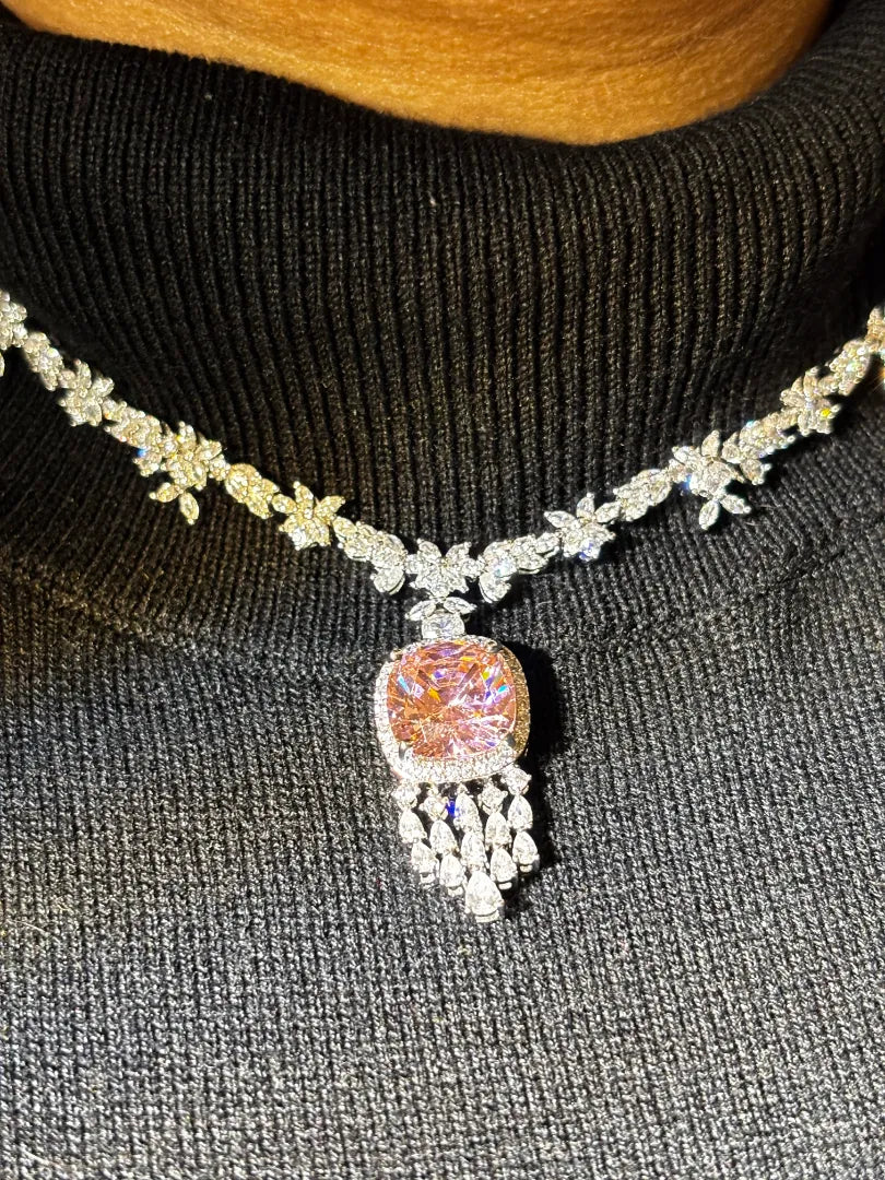 Aurora Rosaline Pink Sapphire Pendant Set